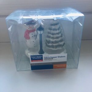 NW BETTER HOME  SNOWMAN & TREE SALT & PEPPER SHKRS